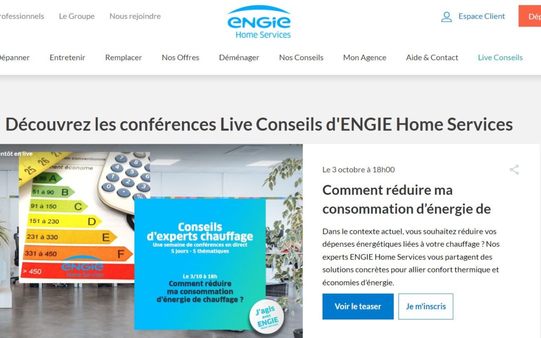 Pour mieux conseiller les Français sur la sobriété énergétique,  Engie s’exprime en live avec Livewan et Caast.tv